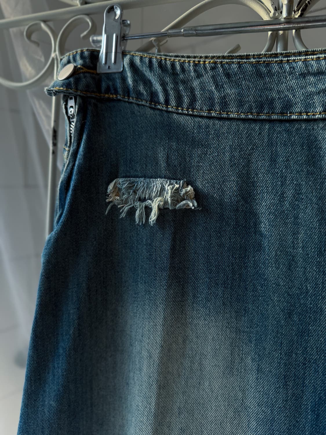  Lace-Up Unbalanced Denim Skirt 0339 상품이미지3