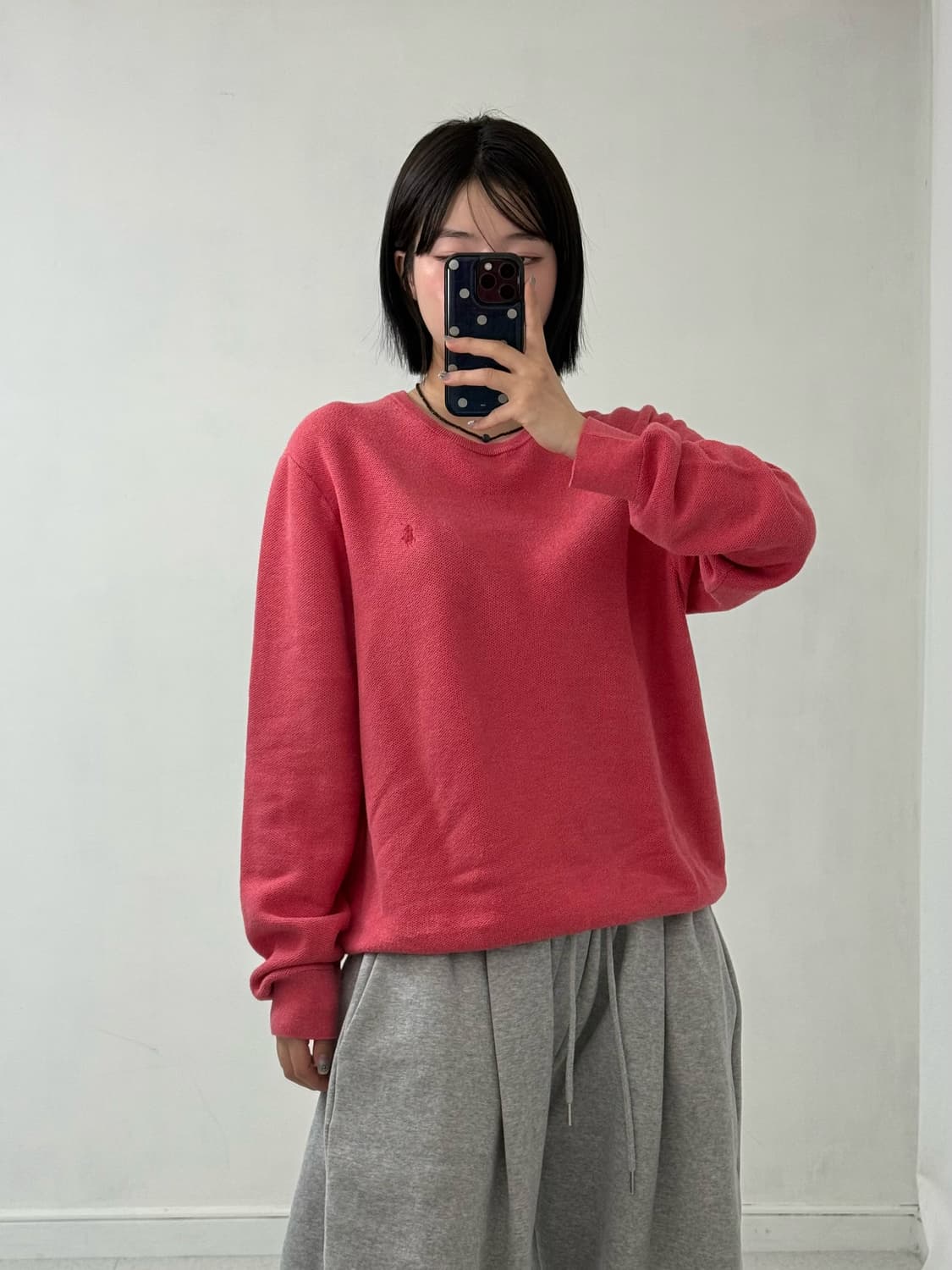 폴로 봄웜 핑크 니트 상품이미지3