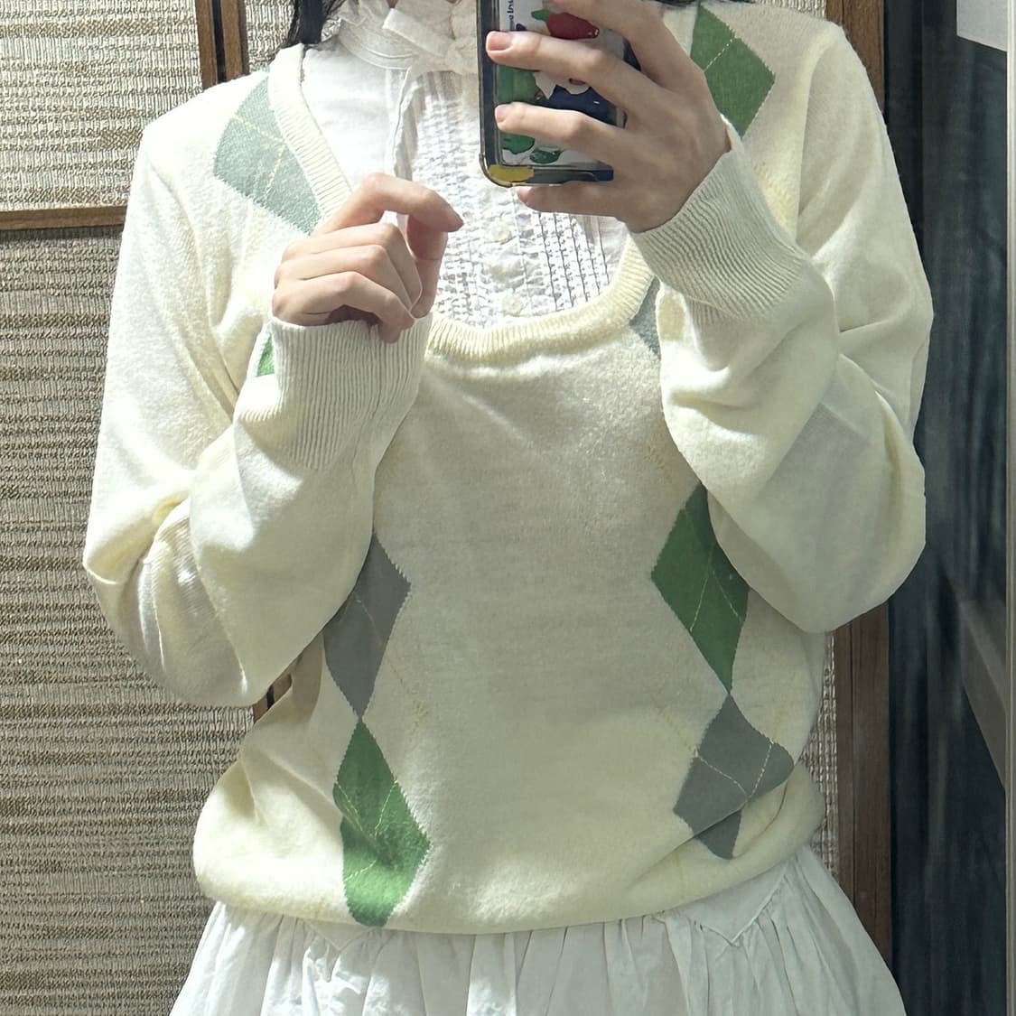 아가일 로걀 니트탑 상품이미지3