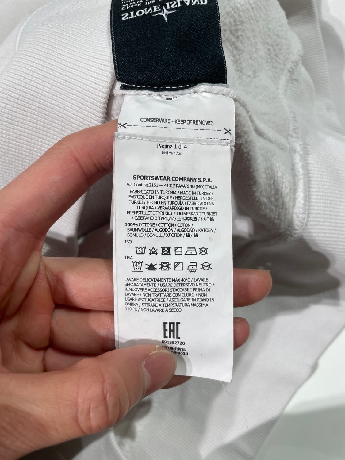 스톤 아일랜드 화이트 와펜 베이직 스웻 셔츠 상품이미지9