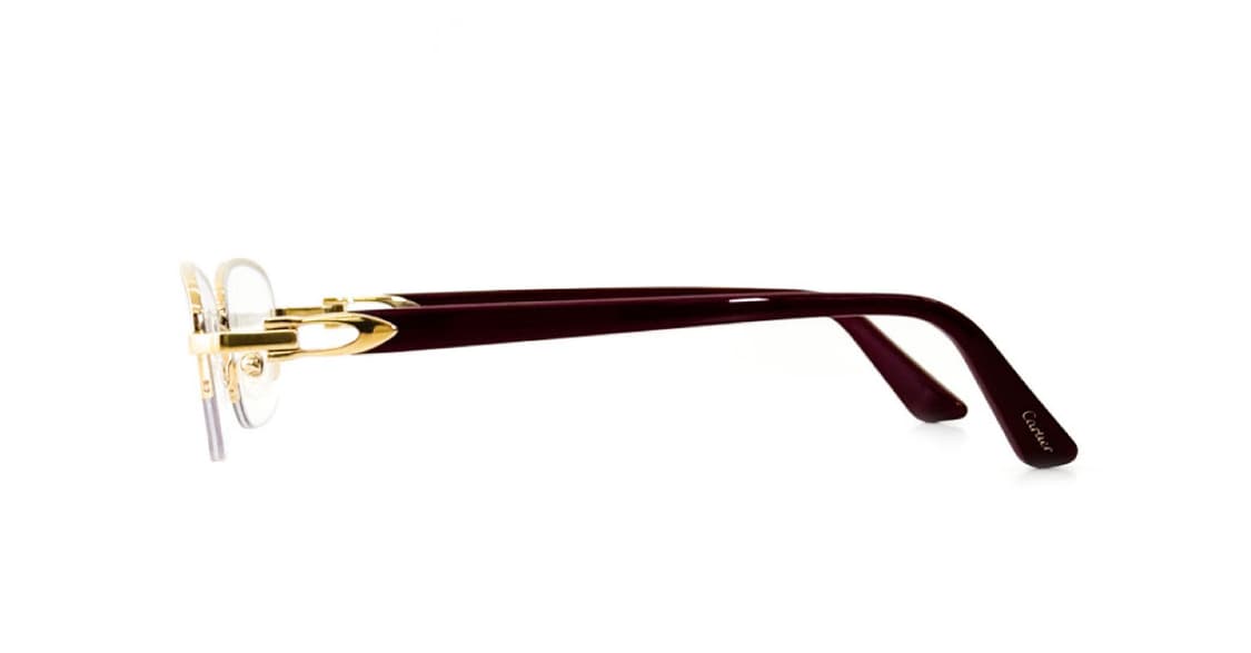 Cartier 까르띠에 라운드 반무테 골드 하프림 라운드 메탈 안경테 상품이미지2