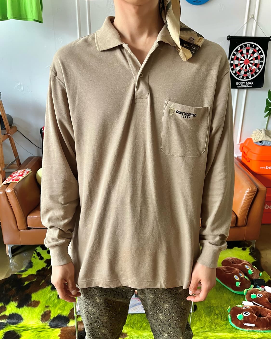 1980-90s GIANNI VALENTINO Old PK-Shirt 상품이미지3