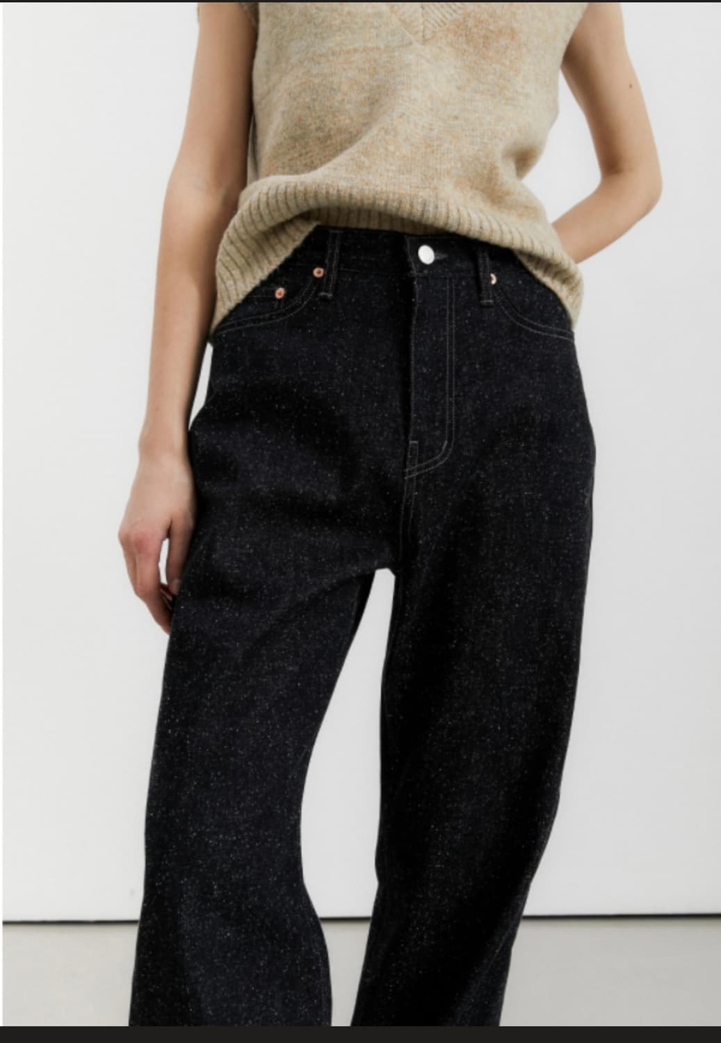 라벨아카이브 wide fit jeans raw nep denim 상품이미지2