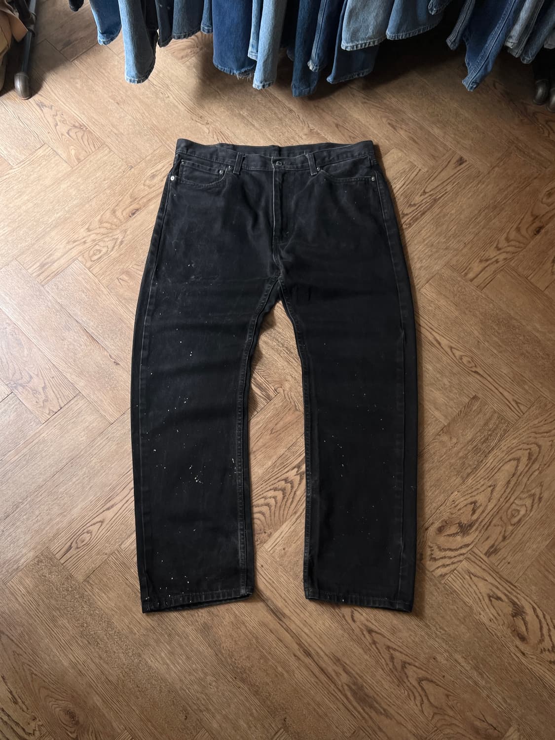 [38]리바이스 505 빈티지 페인팅 흑청 데님 팬츠 상품이미지1