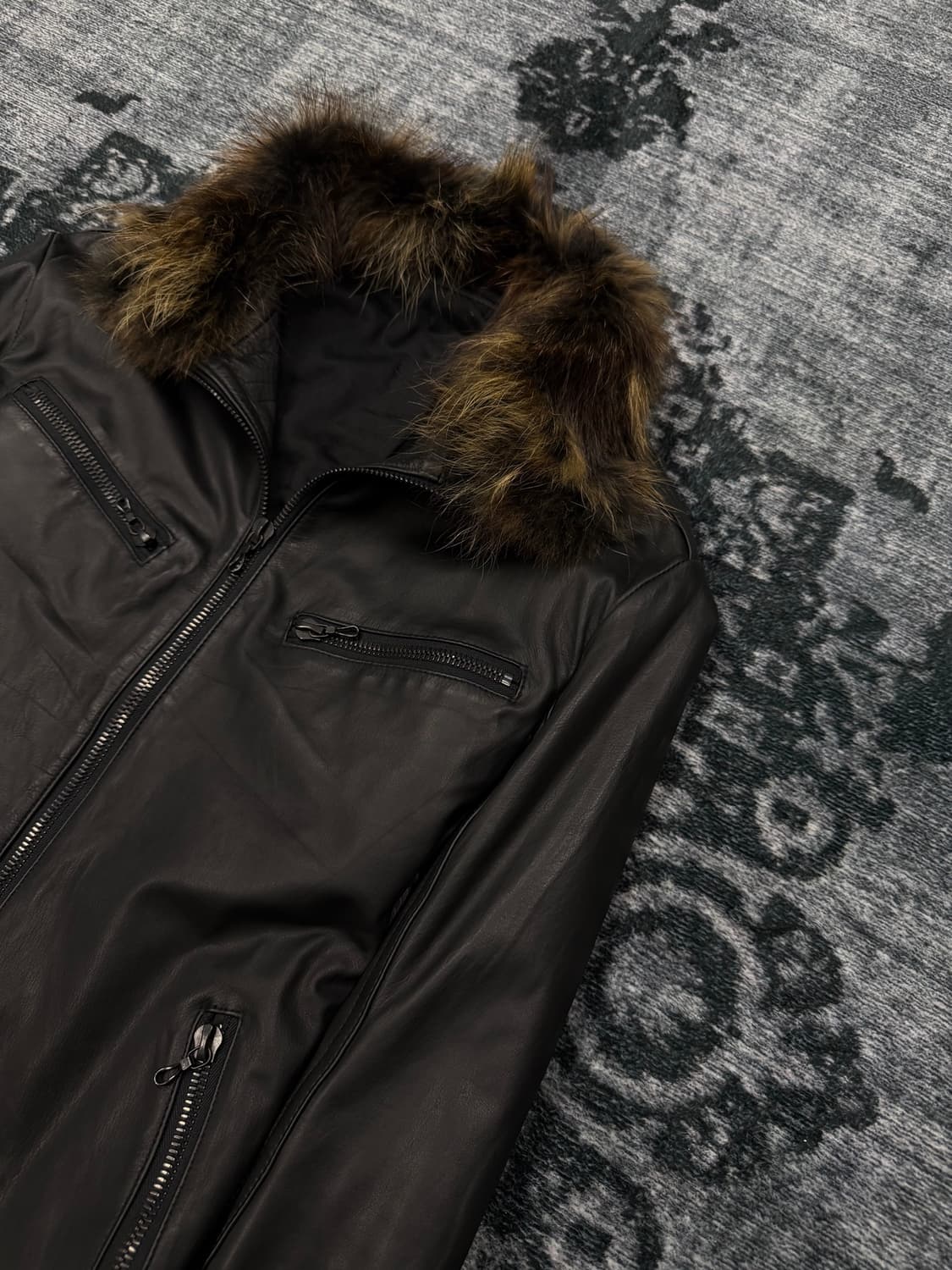 Shellac cow skin fur rider jacket 상품이미지4