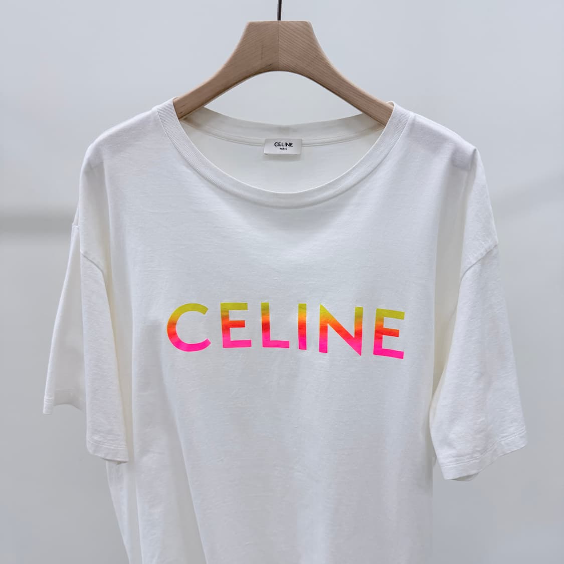 [A급/XL] 셀린느 코튼 루즈 반팔 티셔츠 화이트 상품이미지2