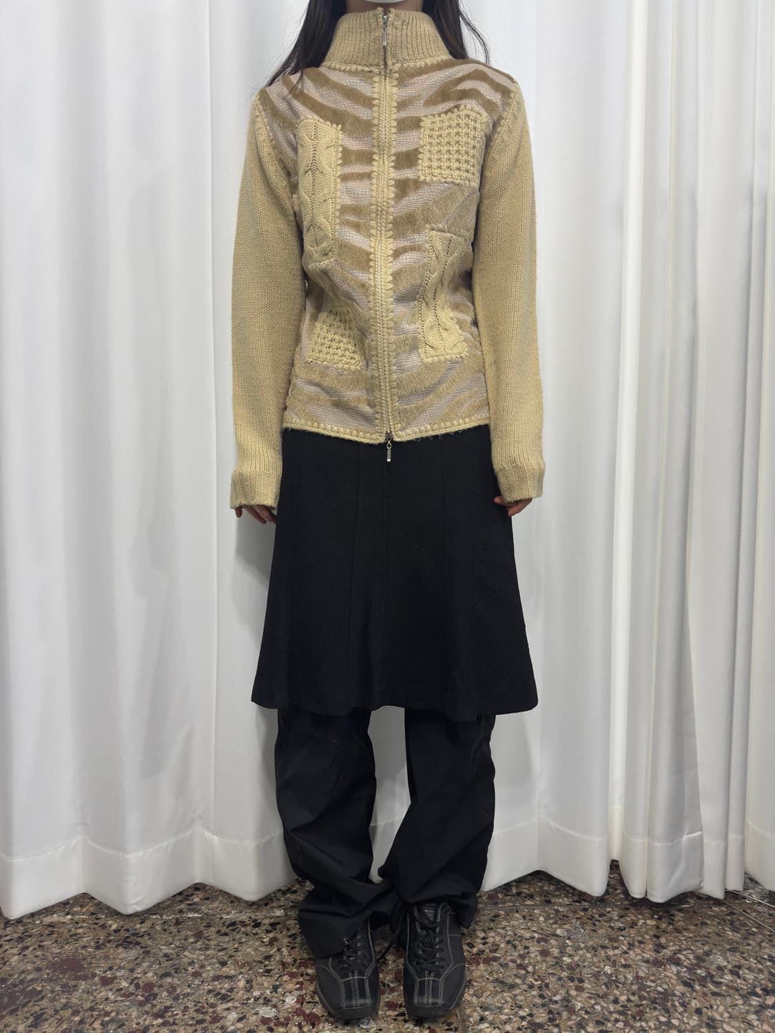 design knit twoway zipup 상품이미지3