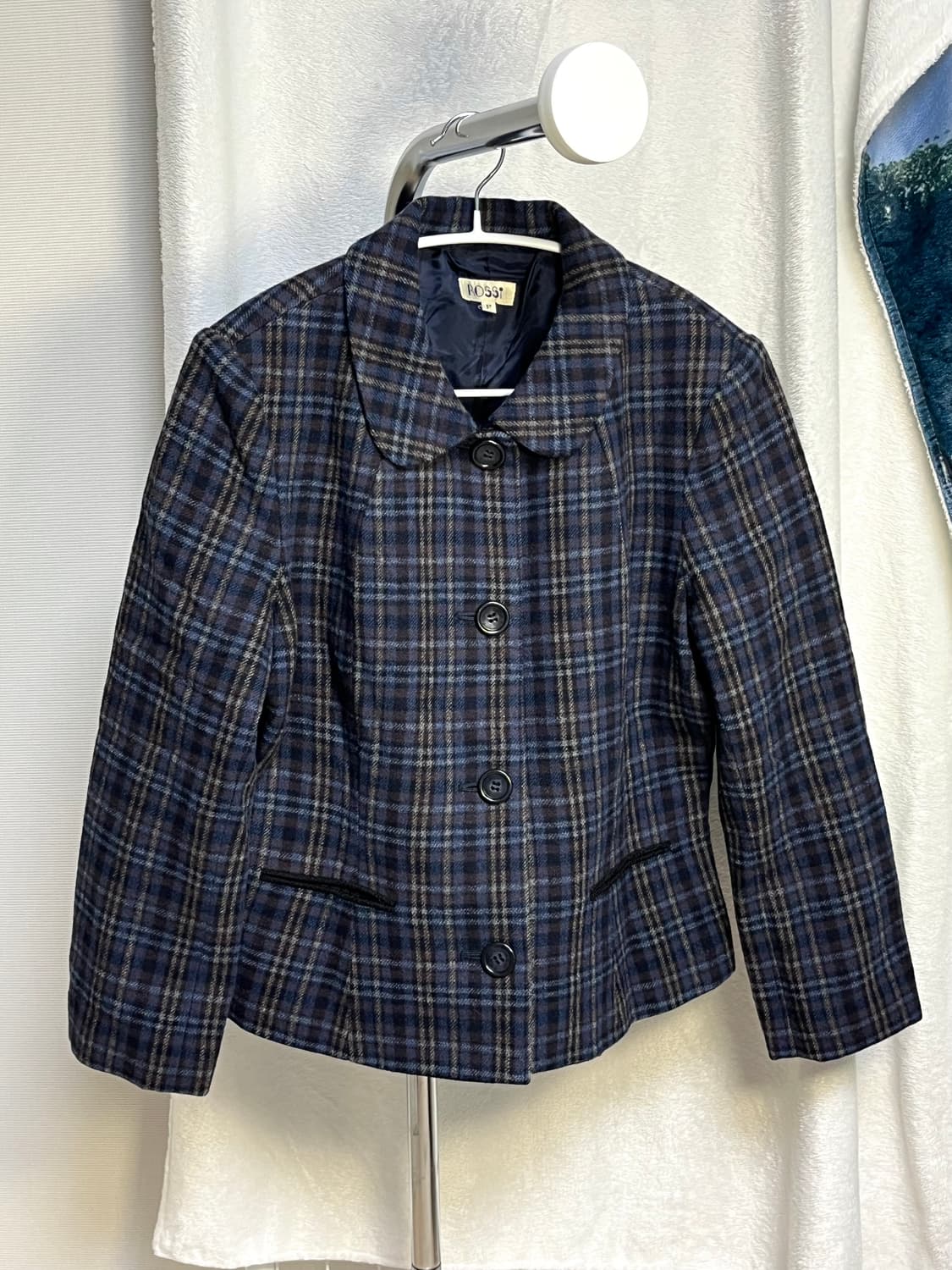 일본 빈티지 체크 울 자켓 상품이미지3