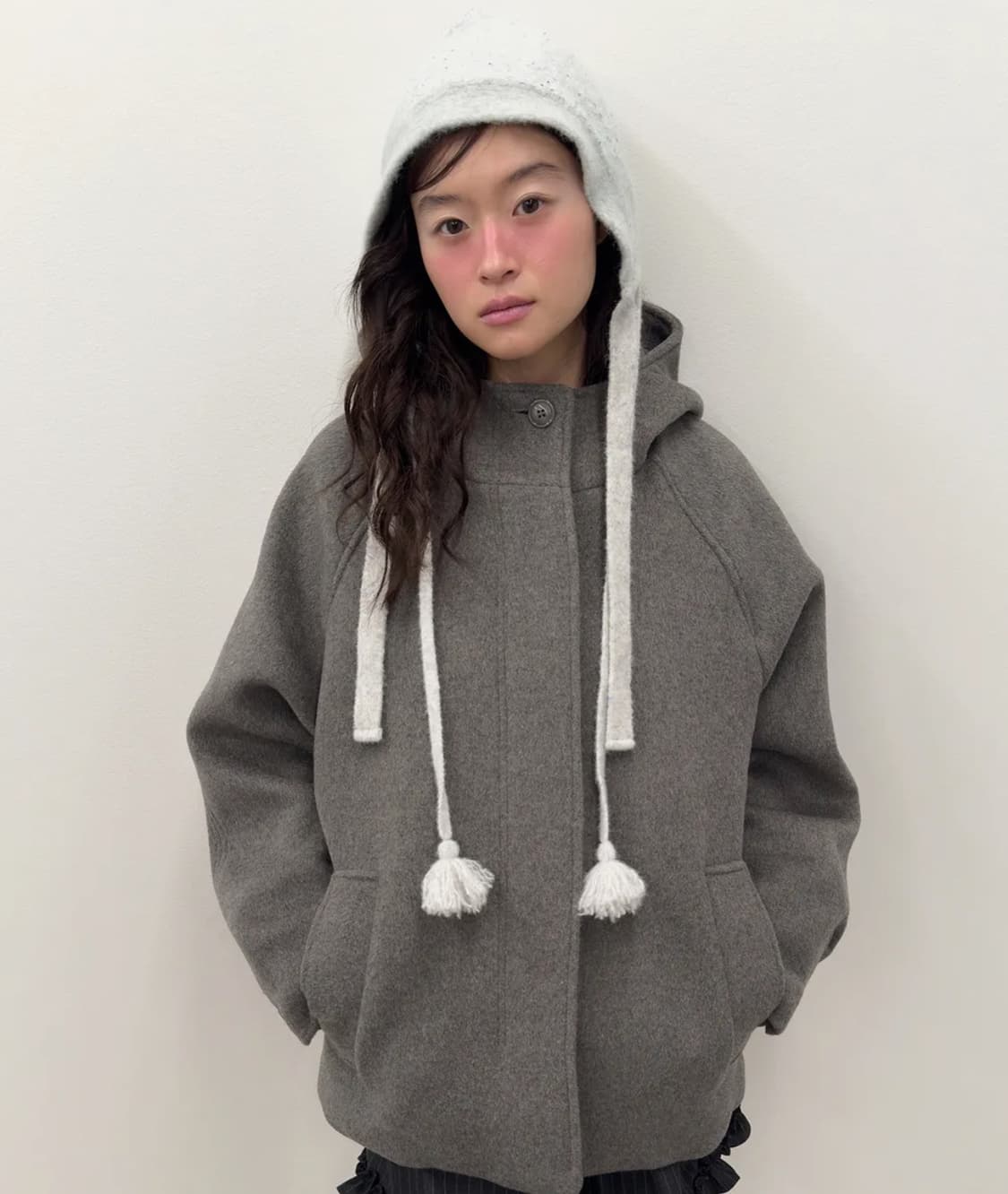 타입서비스 Hooded Half Coat 그레이 상품이미지1