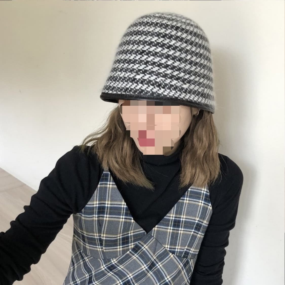 격자무늬 벙거지 모자 상품이미지2