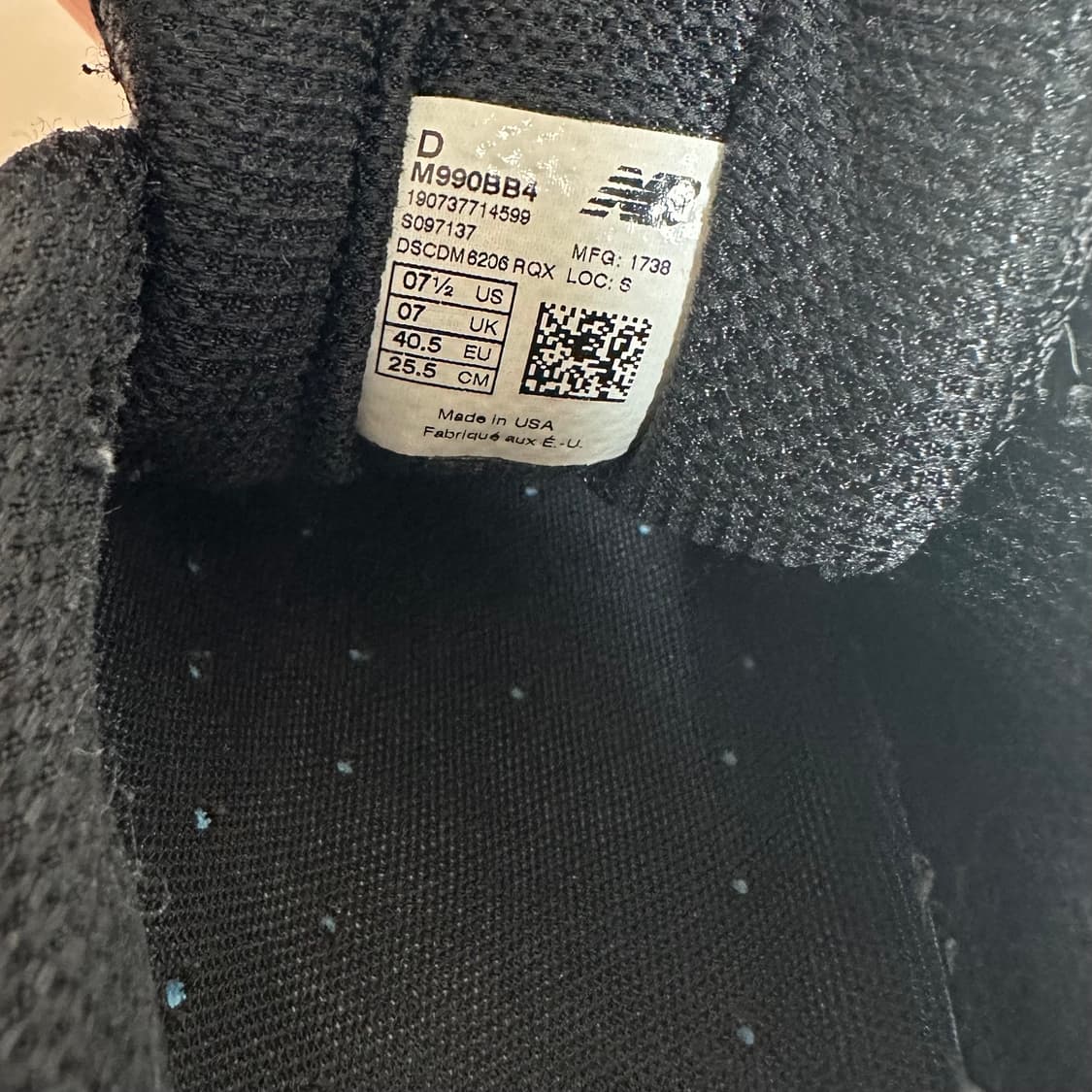 뉴발란스 990v4 트리플블랙 255  상품이미지5