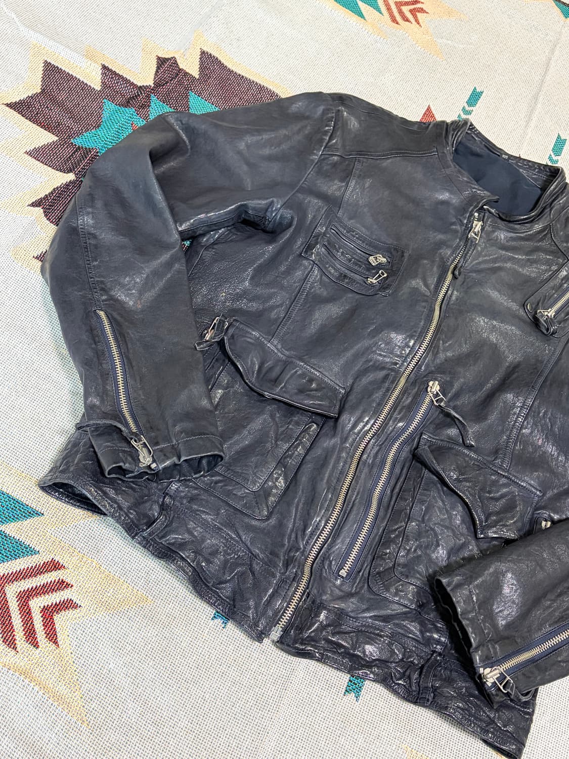 이태리 리얼레더 바이커 카페레이서 자켓 상품이미지5