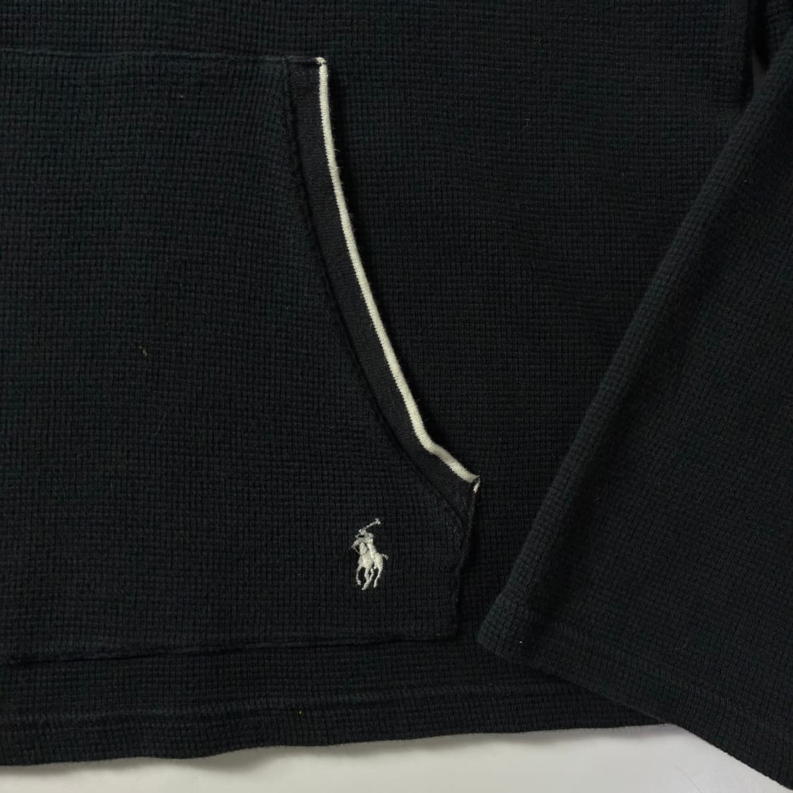 Polo  폴로 랄프로렌 자수 코튼 블랙 와플 니트 후드티  상품이미지4