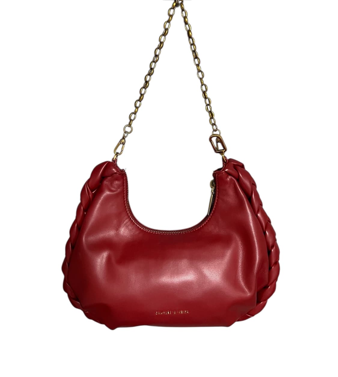 (최상급) 찰스앤키스 레드 숄더백 체인 스트랩 상품이미지8