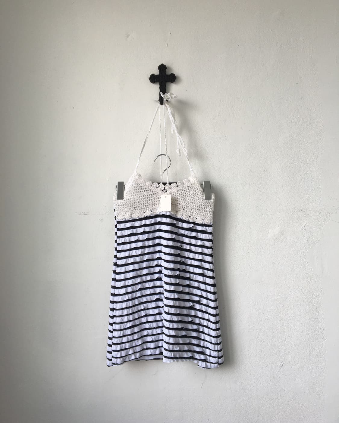 Crochet point stripe pattern holter slee 상품이미지2