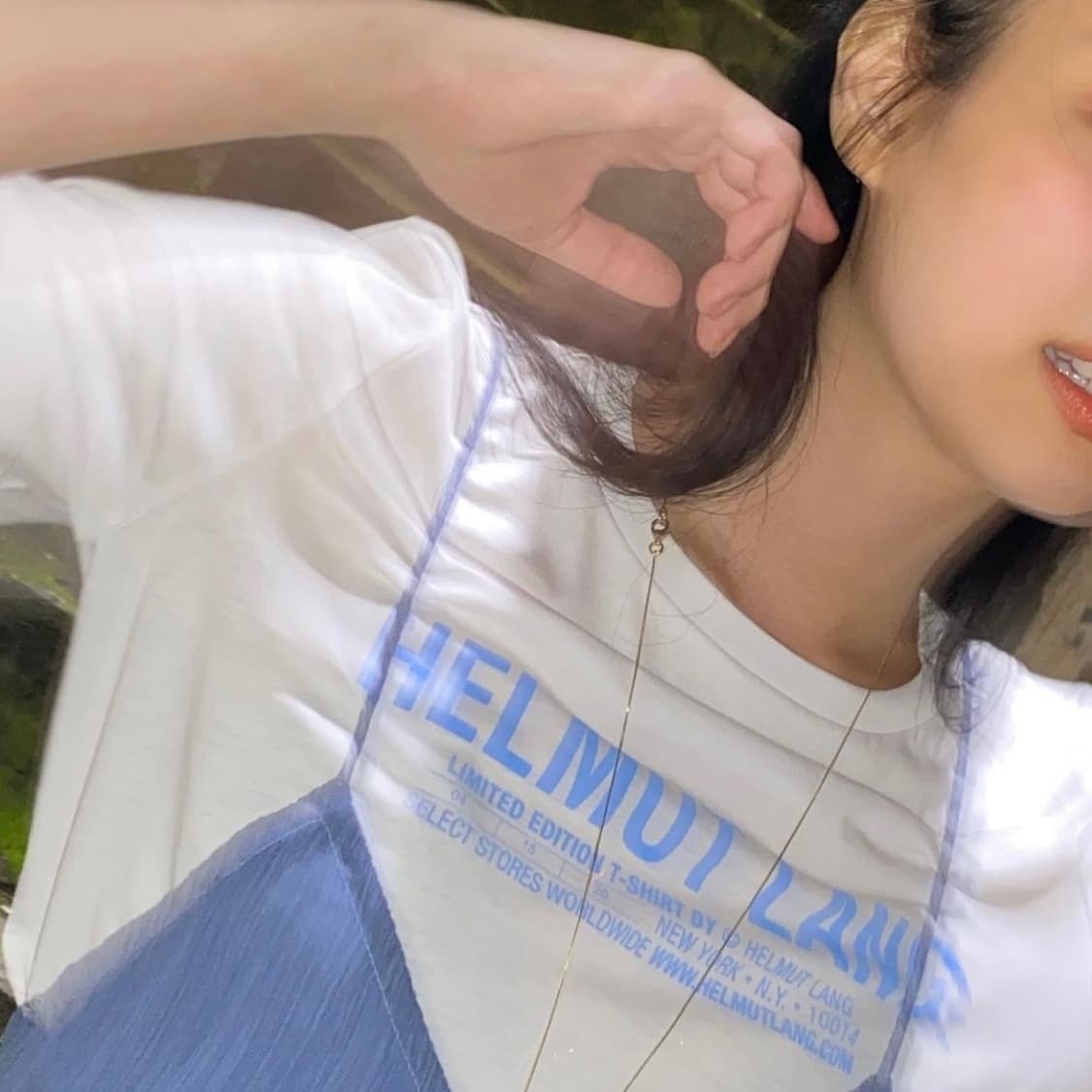 (제니 착용) 헬무트랭 로고 베이비 티셔츠 블랙 XS 새상품 상품이미지2