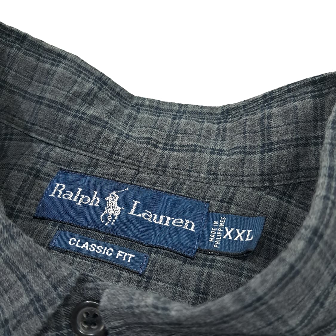 CL875 2XL 폴로 90s 스모크그레이 클래식 체크 셔츠 남방 상품이미지3