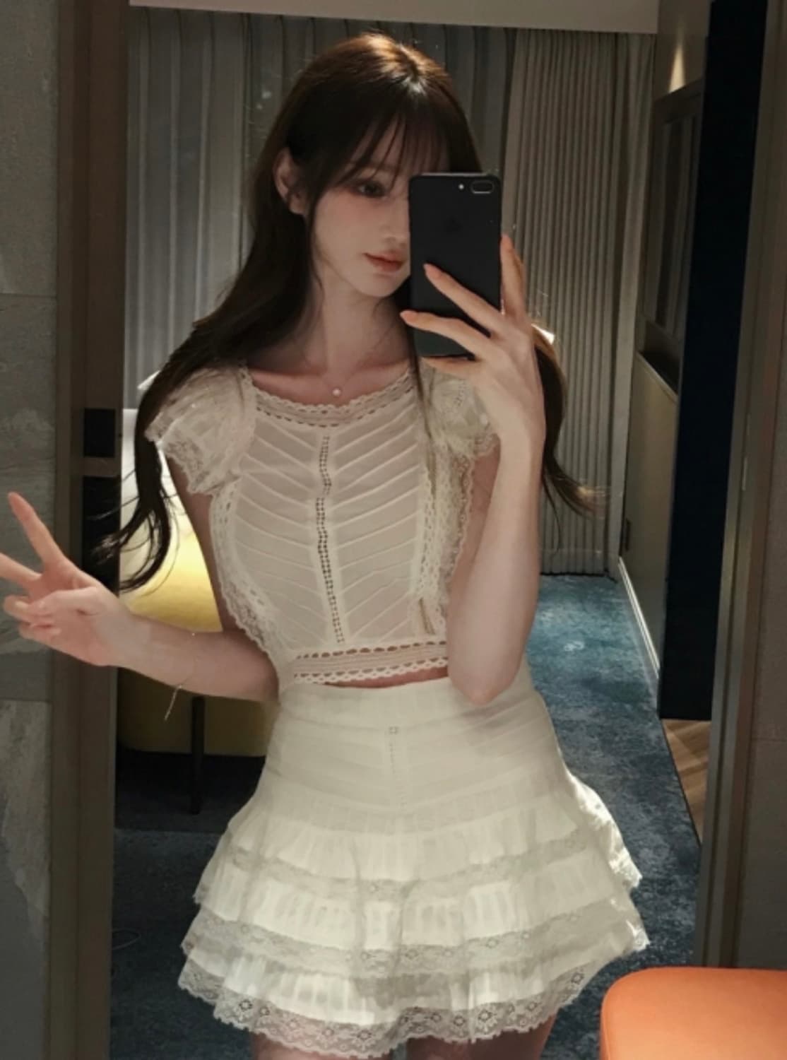 라벨르블랑 루루레이스 스커트 화이트 S숏 상품이미지3