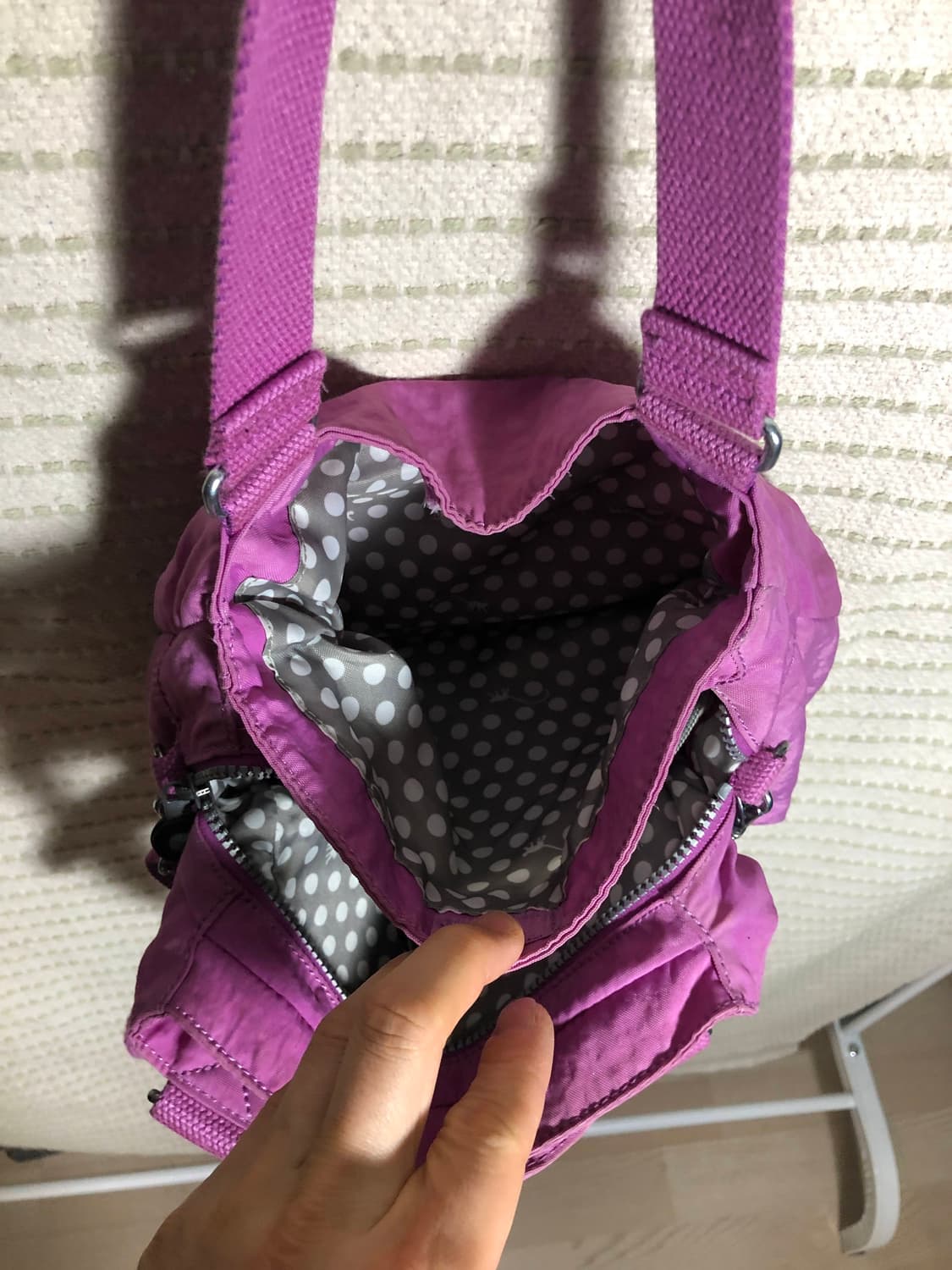 빈티지 키플링 Y2K 나일론 퍼플 숄더백 크로스백 상품이미지4