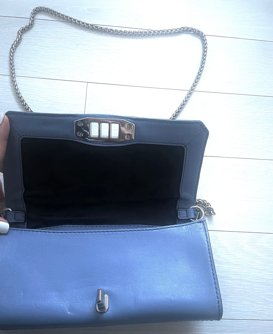 빈티지 레베카 밍코프 블루 체인 숄더백 woc&cross 상품이미지3