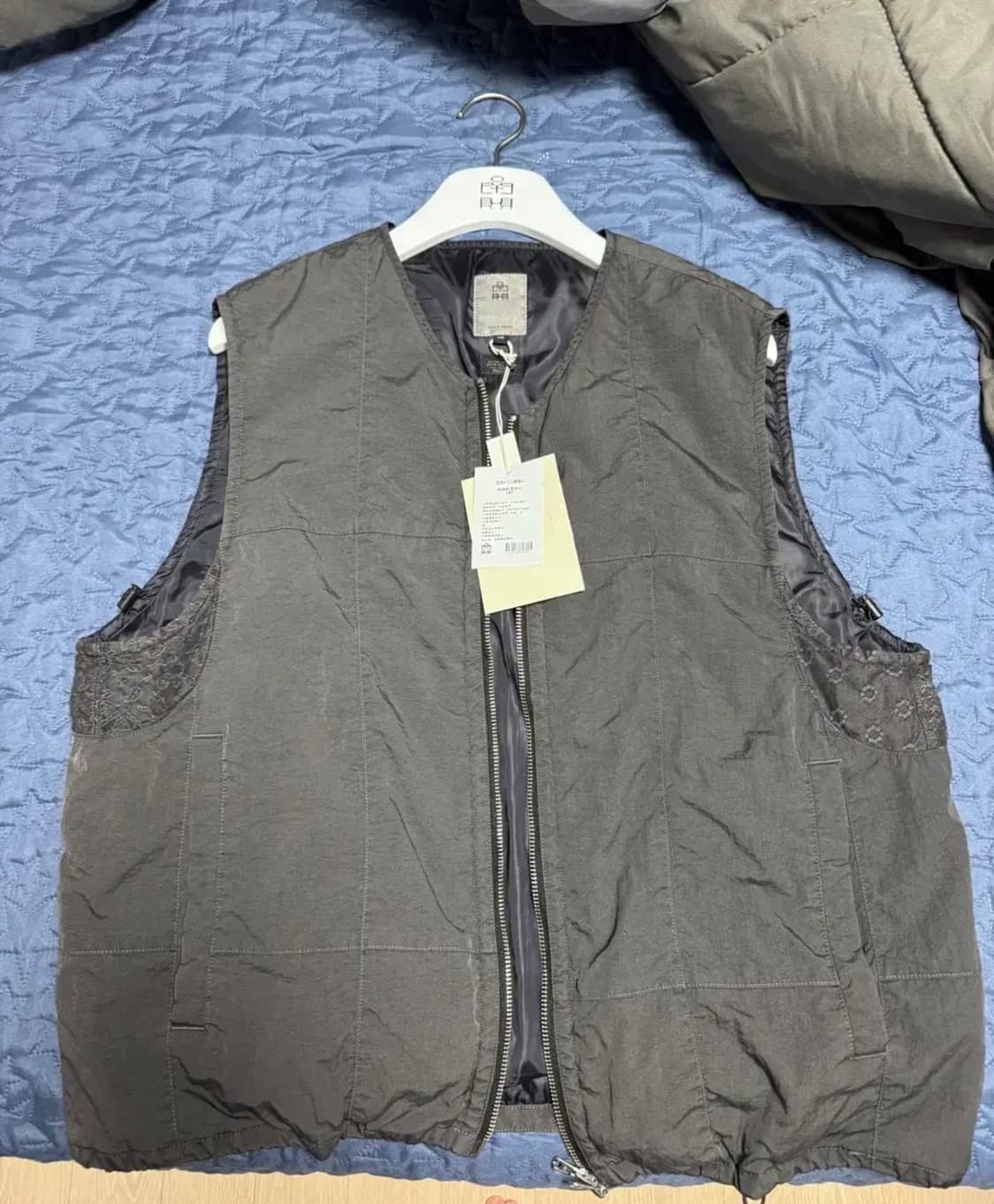 (4) 폴리테루 그리드 베스트 그레이 상품이미지1