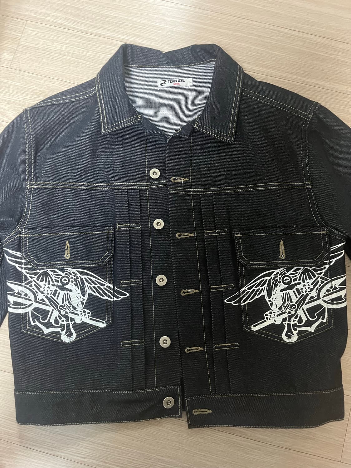 [TEAM USE] 네이비씰 데님 크롭 자켓 M 상품이미지1