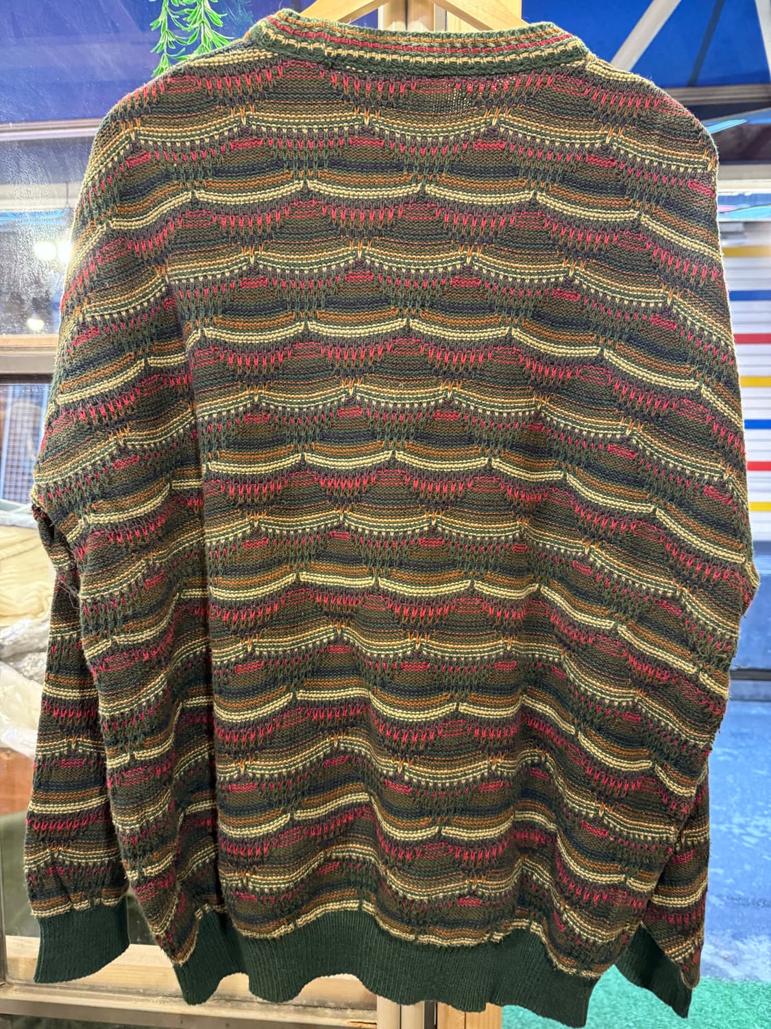 빈티지 그린 스트라이프 니트 상품이미지3