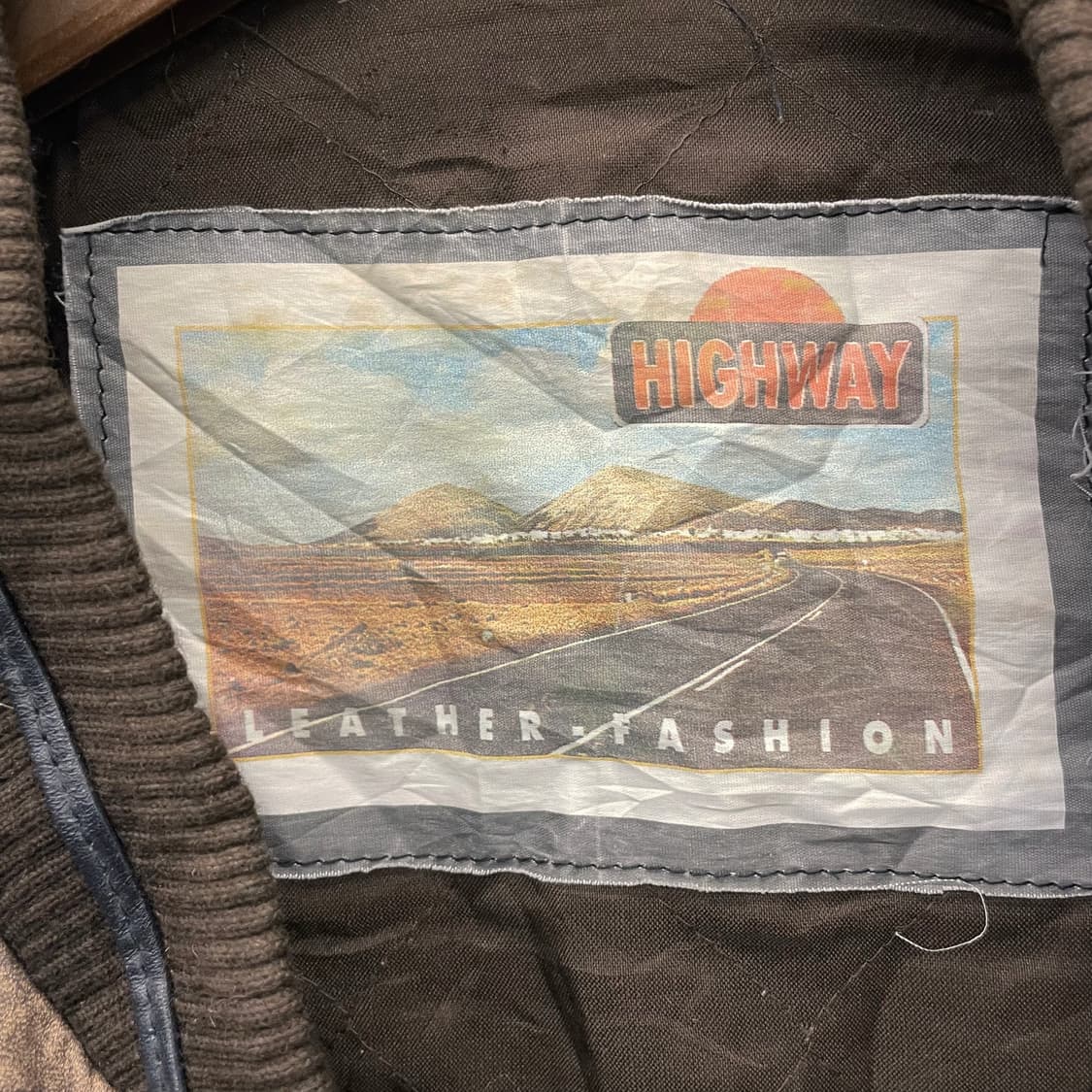 90s Highway Leather 에스닉 패턴 케이블 패치 소가죽 자켓 상품이미지9