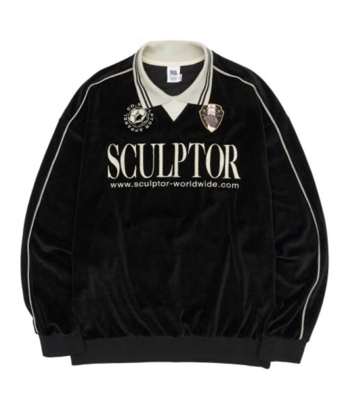 Sculptor Velour Soccer Jersey Black 상품이미지1