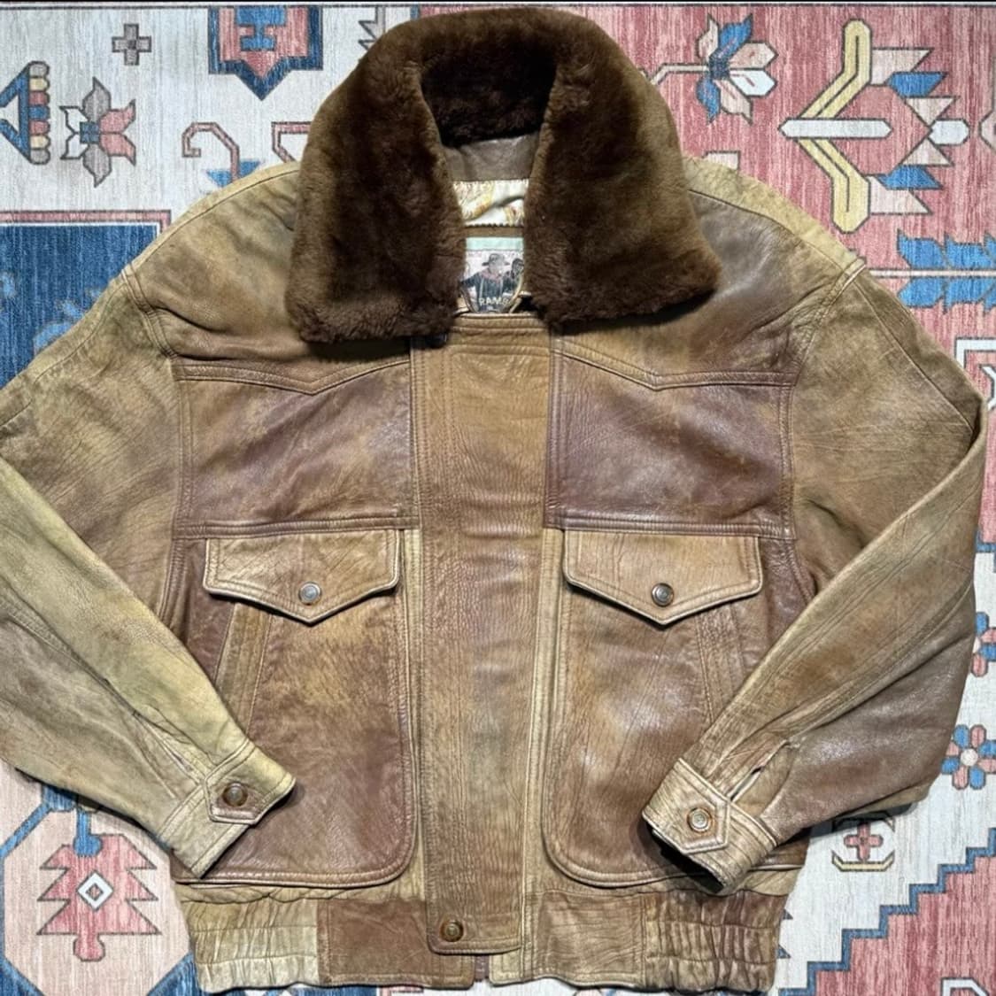 80s Vintage 이탈리아 메이드 G-1 레더 플라이트 자켓  상품이미지1