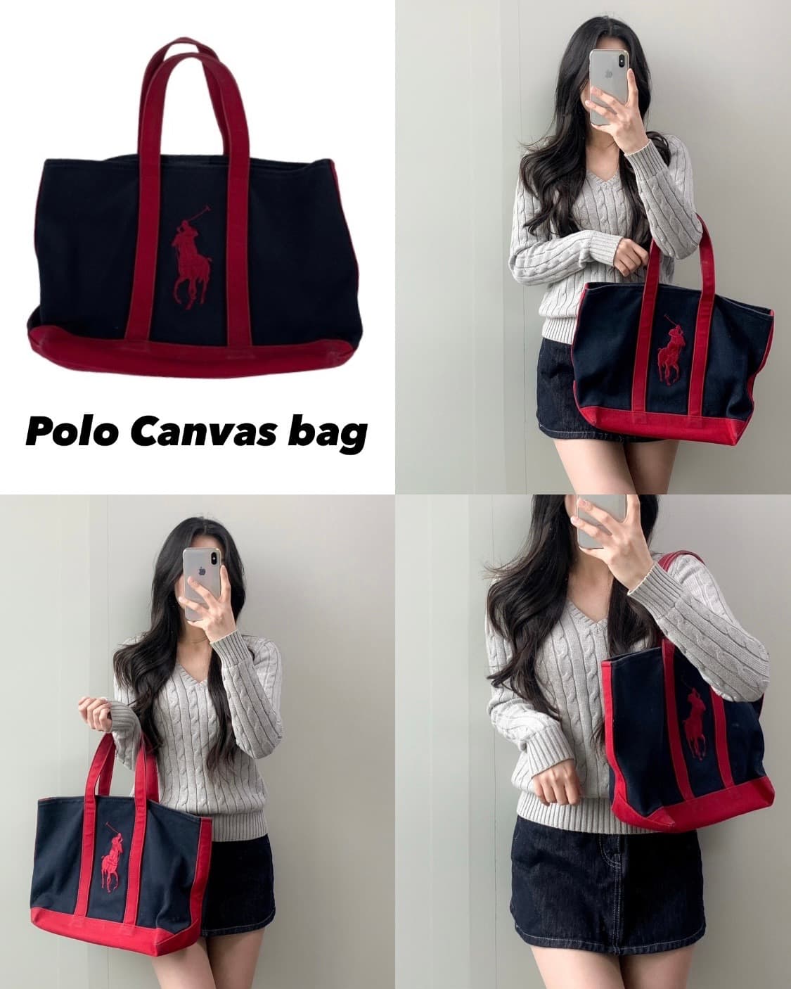 폴로 빅포니 캔버스 토트백 상품이미지1