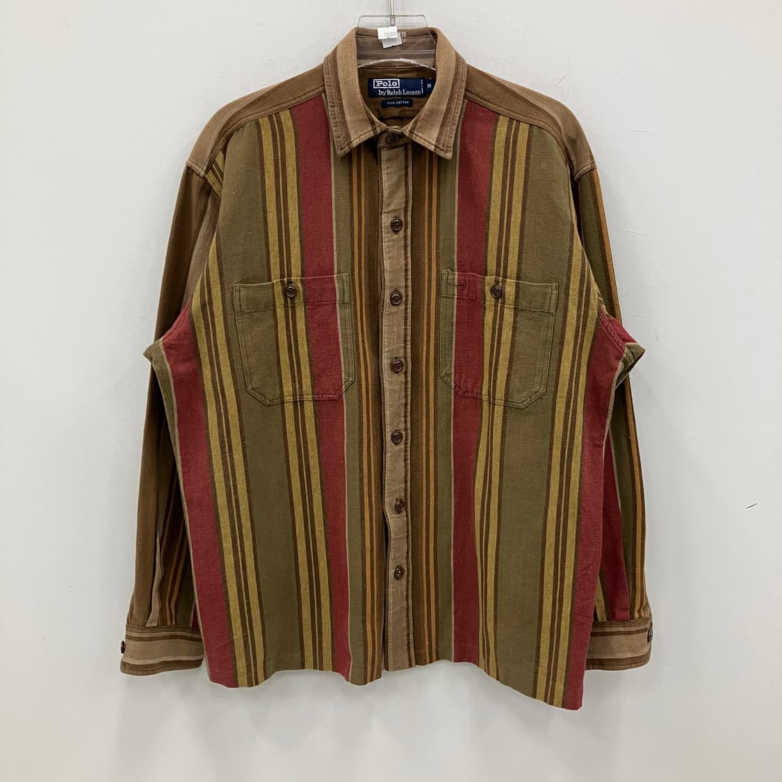 폴로 랄프로렌 멀티 컬러 스트라이프 코튼 셔츠 M 상품이미지1