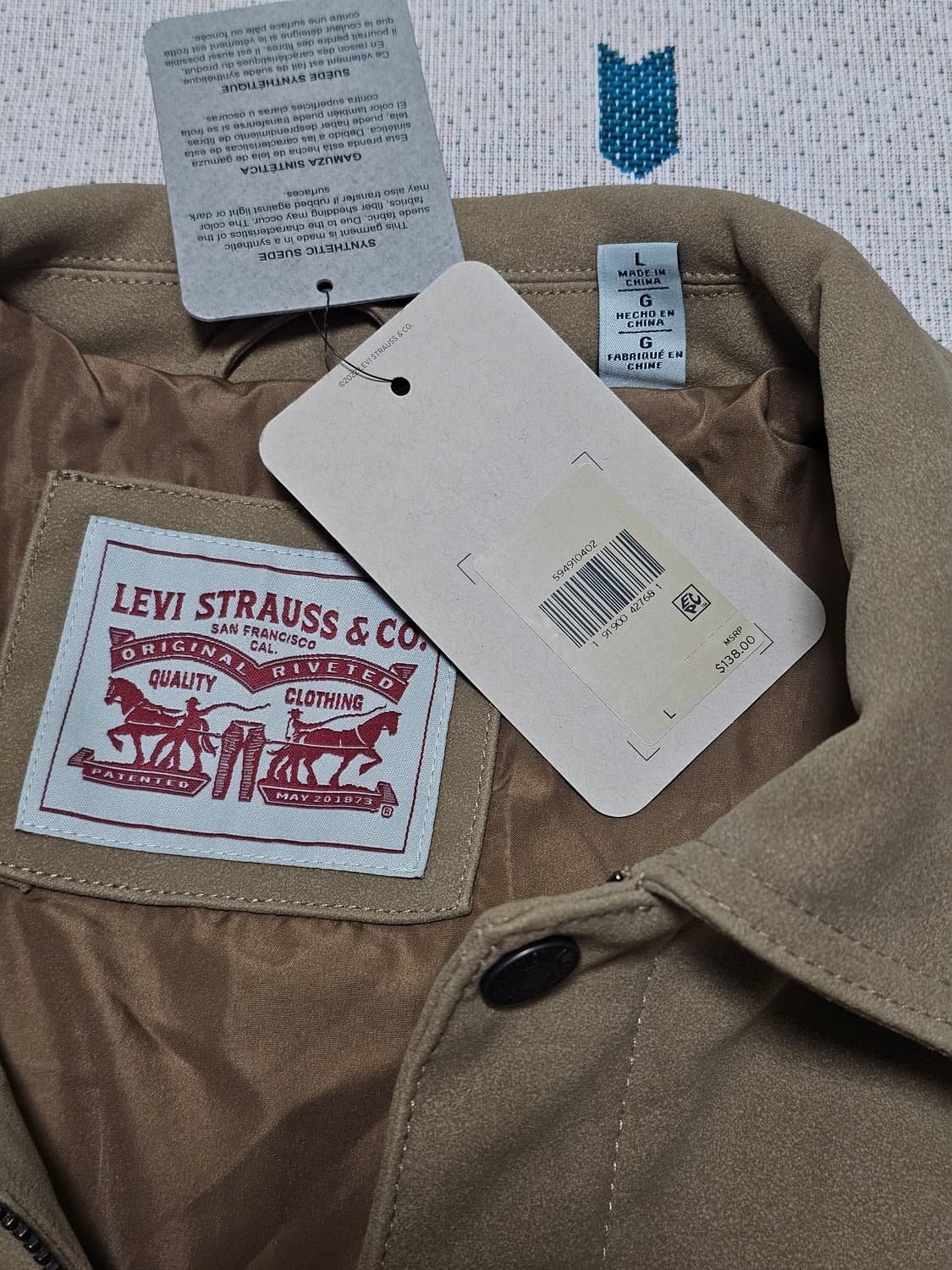 리바이스 Faux Cow Suede Trucker Jack L사이즈 상품이미지3