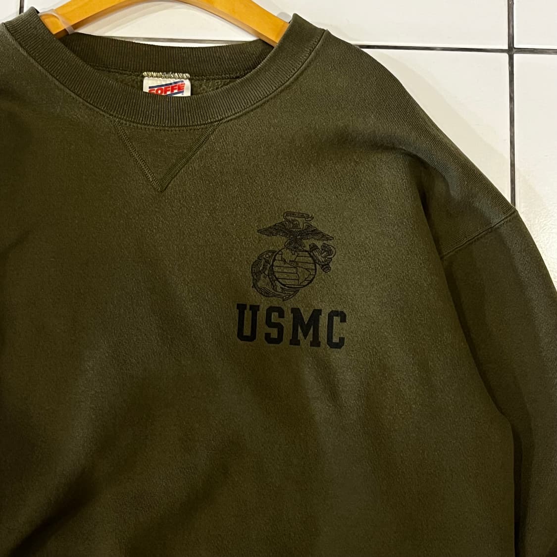 90‘s USMC 오리지널 미 해병 카키 스웻셔츠  상품이미지4