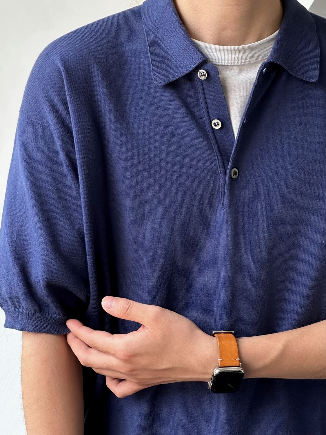 90's Scottish made high gauge knit polo 상품이미지10