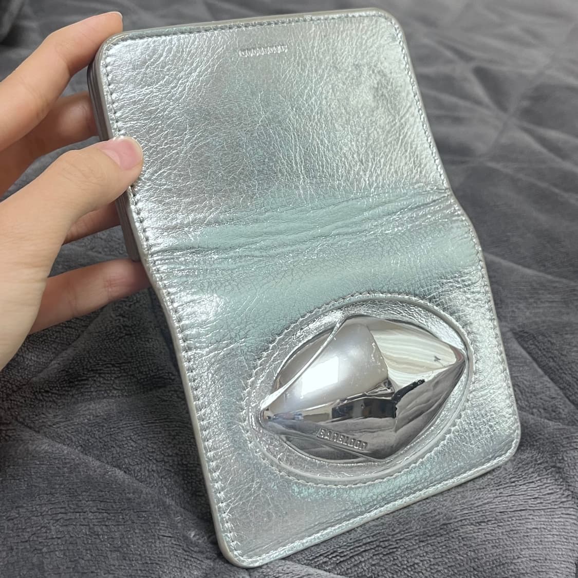 배드블러드 엘립스 심볼 아코디언 지갑 카드지갑 실버 상품이미지3