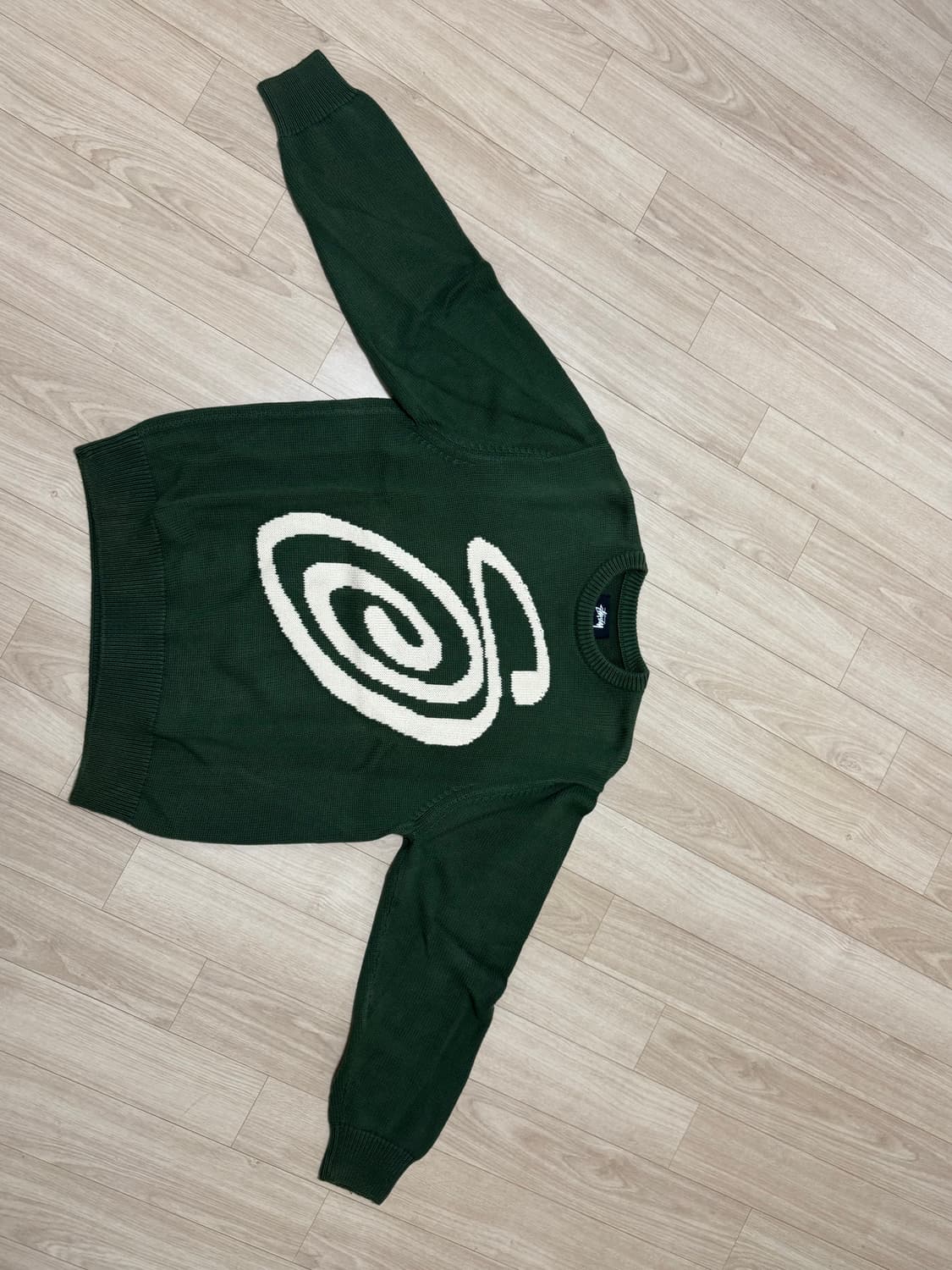 스투시 컬리 s 스웨터 그린 미디움 상품이미지1