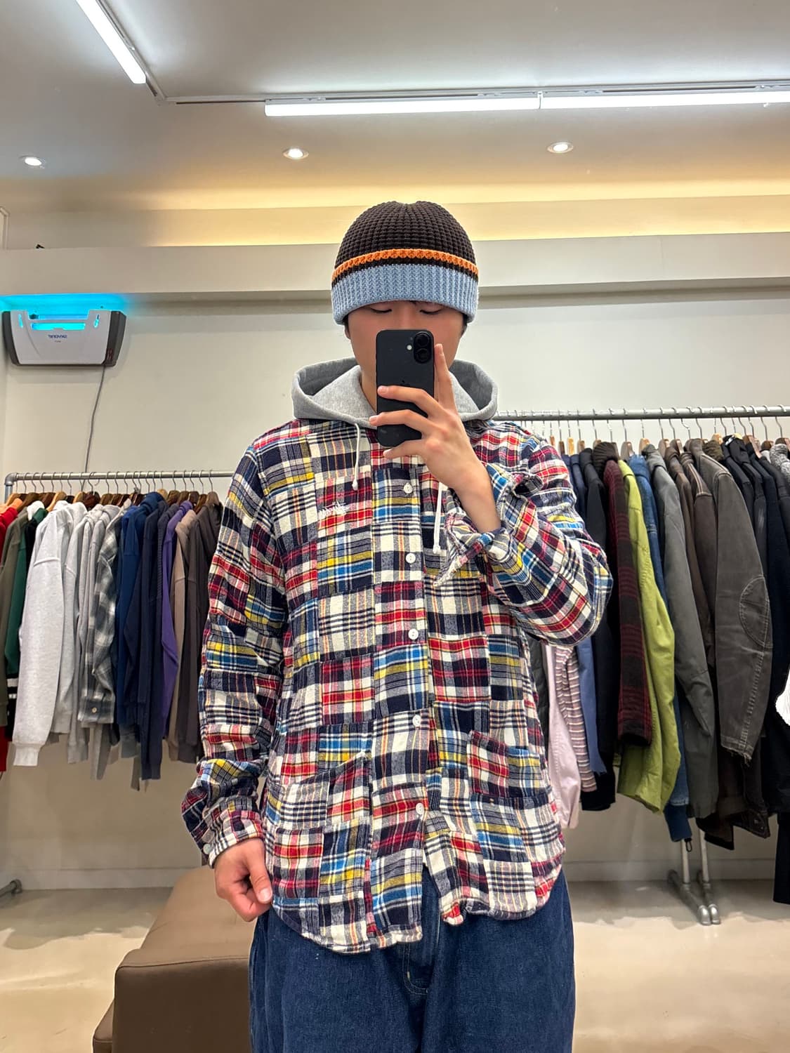 00s 스투시 마드라스패턴 셔츠 후드 자켓 상품이미지7