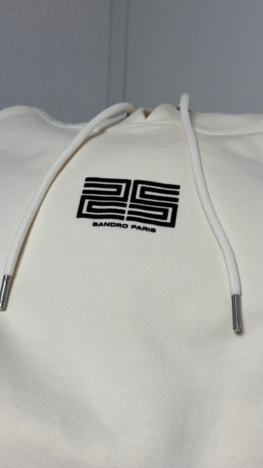 [M] 산드로 파리 아이보리 로고 후드 (기모X) 상품이미지3