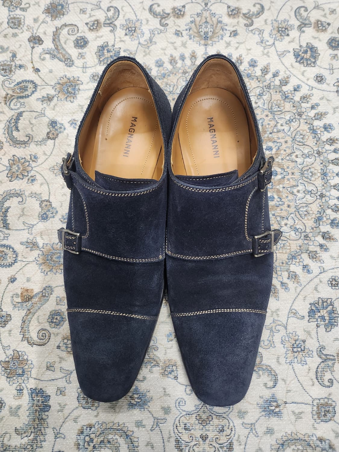 MAGNANNI 맥나니 스페인 네이비 스웨이드 명품 몽크스트랩 40.5 상품이미지1