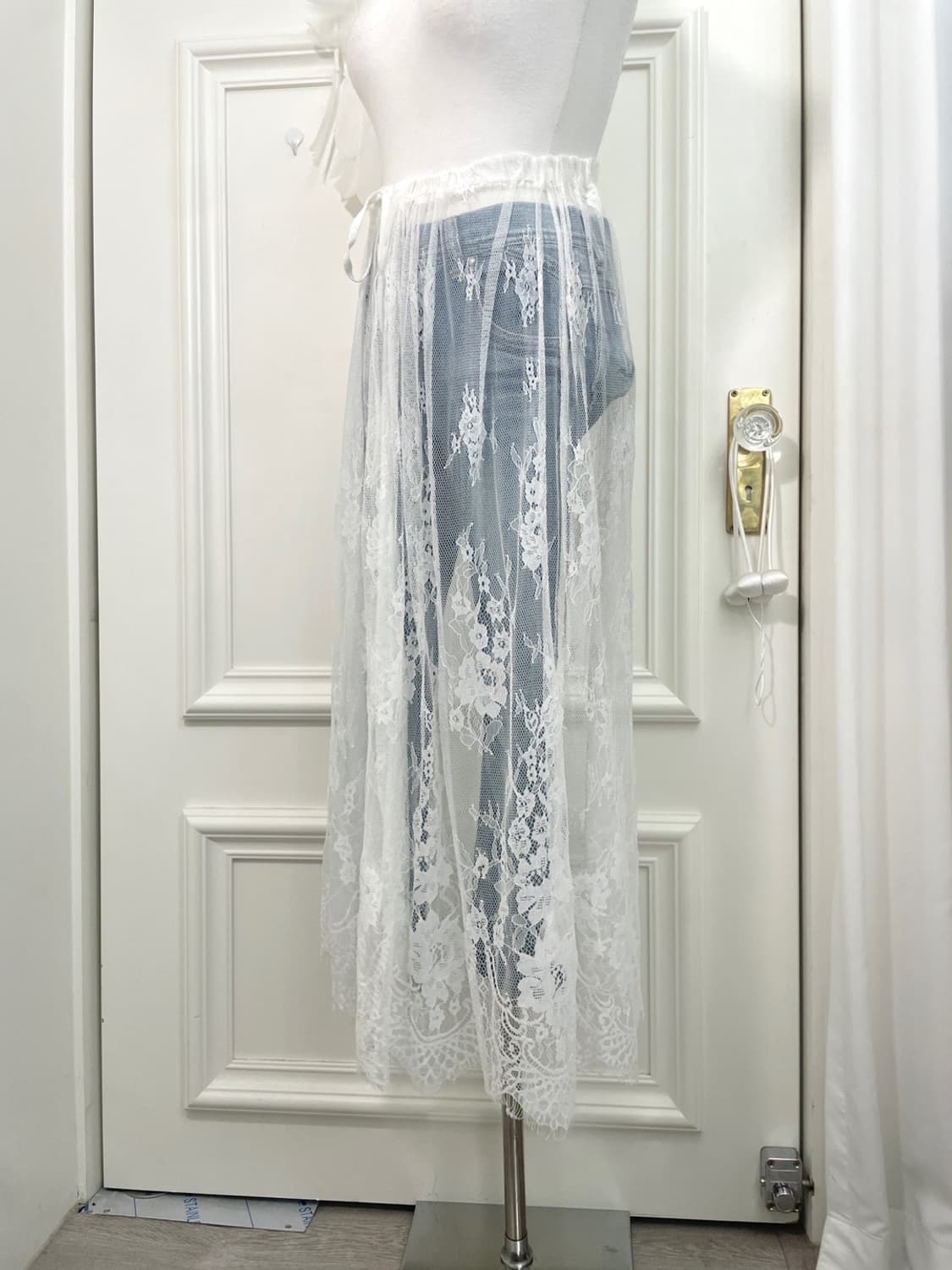 lace bow banding wrap skirt 상품이미지2