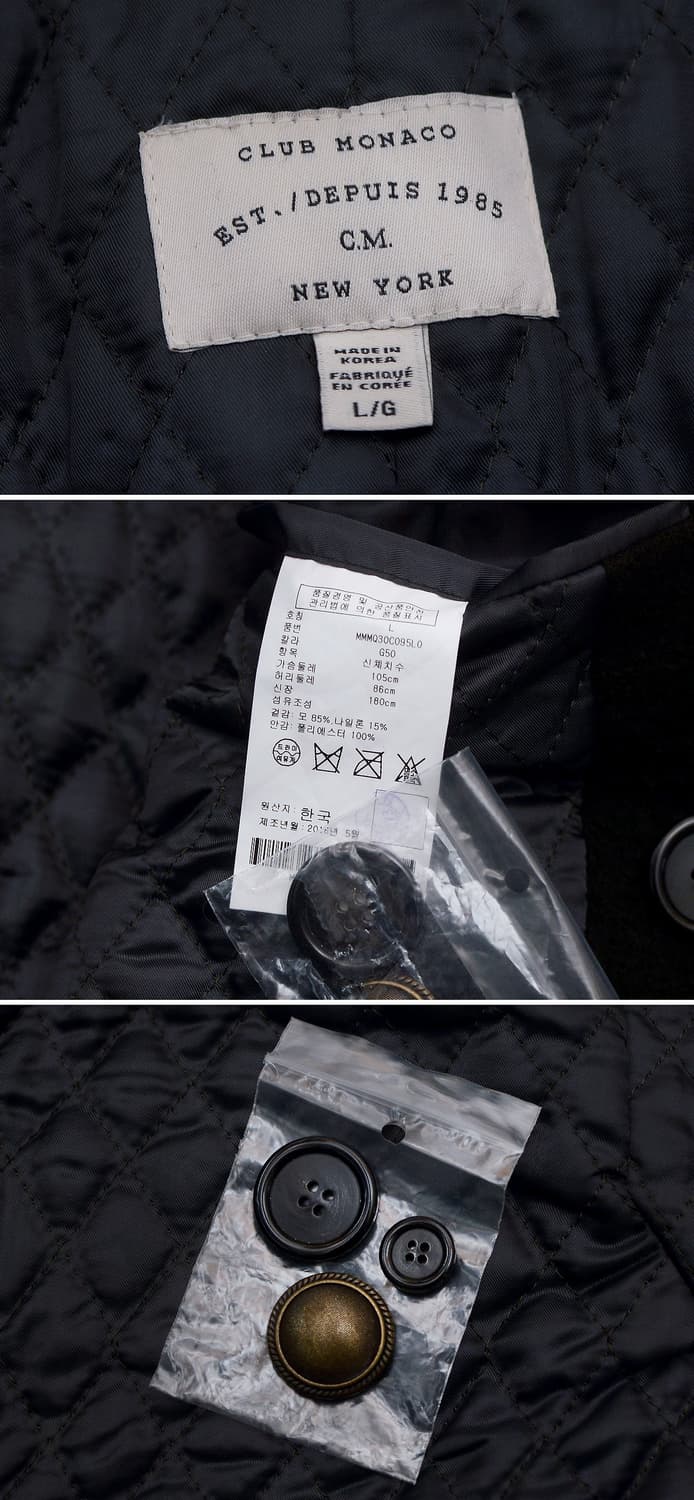 클럽 모나코 헤비 멜튼울 클래식 더블 피코트 (L / 100+) 상품이미지10