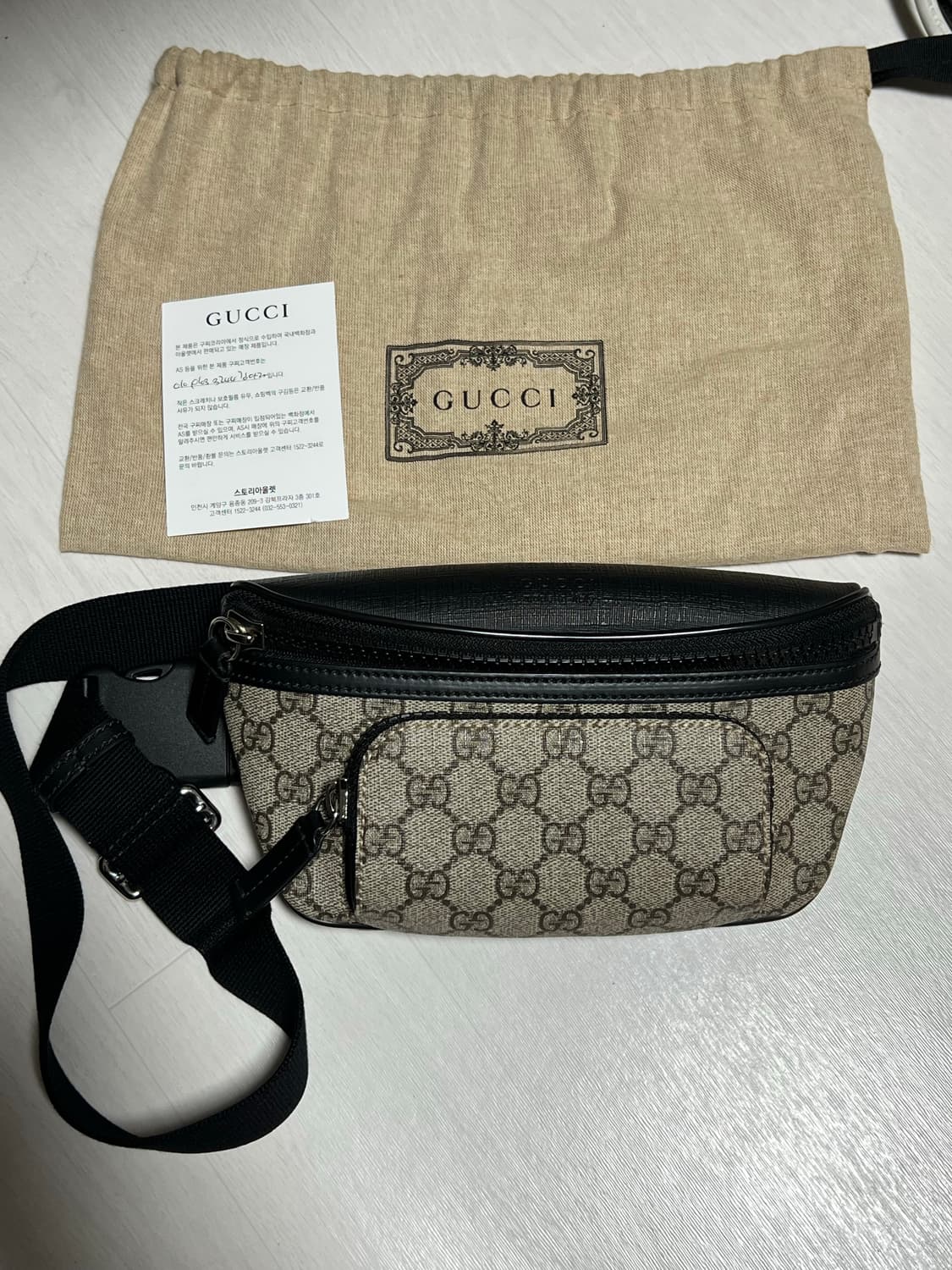 정품 새상품 구찌 GG슈프림 힙색 상품이미지1