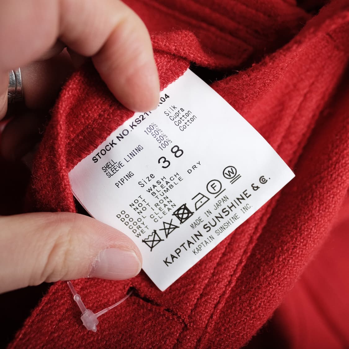 캡틴선샤인 코튼 실크 크루저 자켓 레드 38(103-105)사이즈 상품이미지9