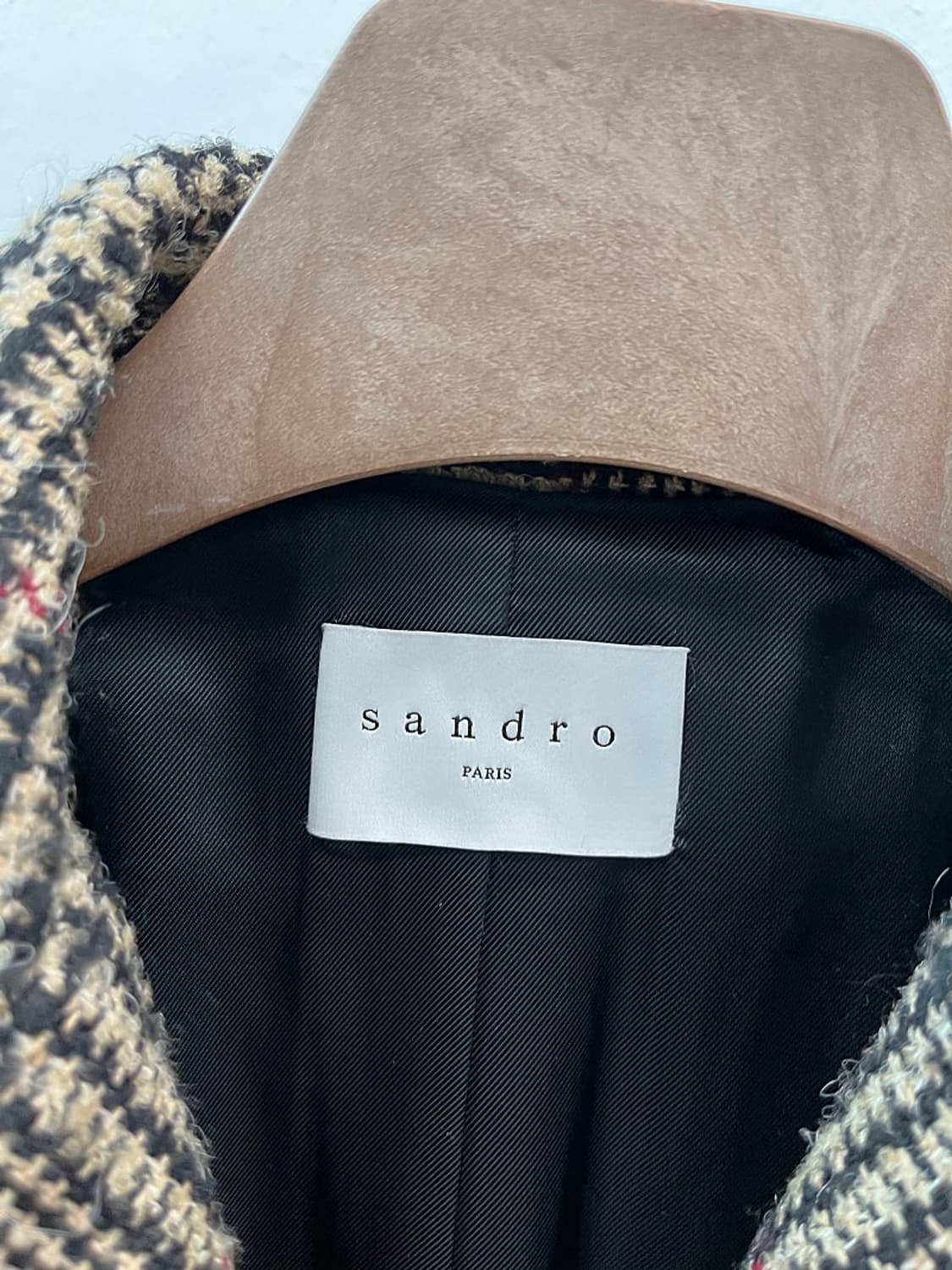 여) 산드로 울 체크코트  상품이미지5