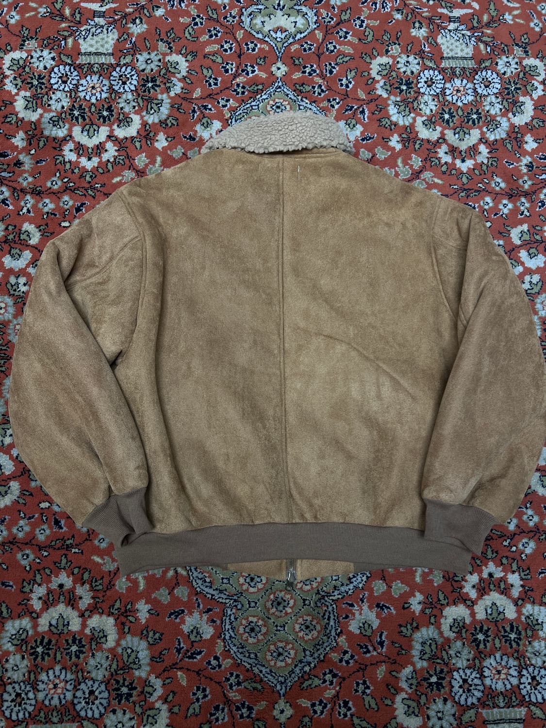 [100] Ohniw 브라운 페이크레더 무스탕 점퍼 상품이미지2