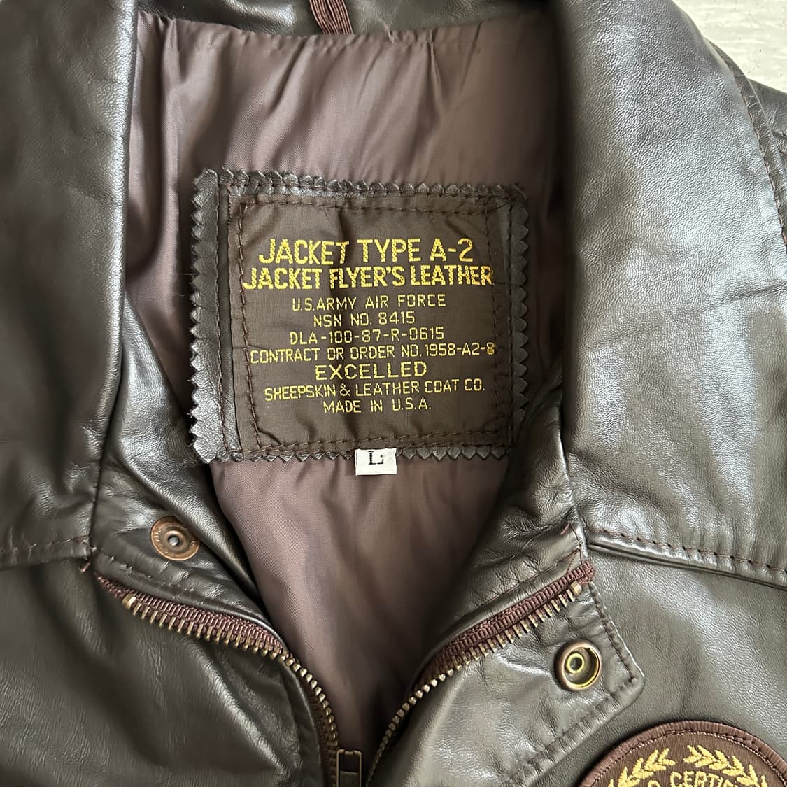 A-2 항공 가죽 자켓 MADE IN USA 상품이미지3