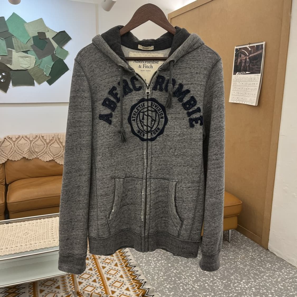 아베크롬비 레트로 빈티지 그런지 데미지 후드집업 S C10571 상품이미지3