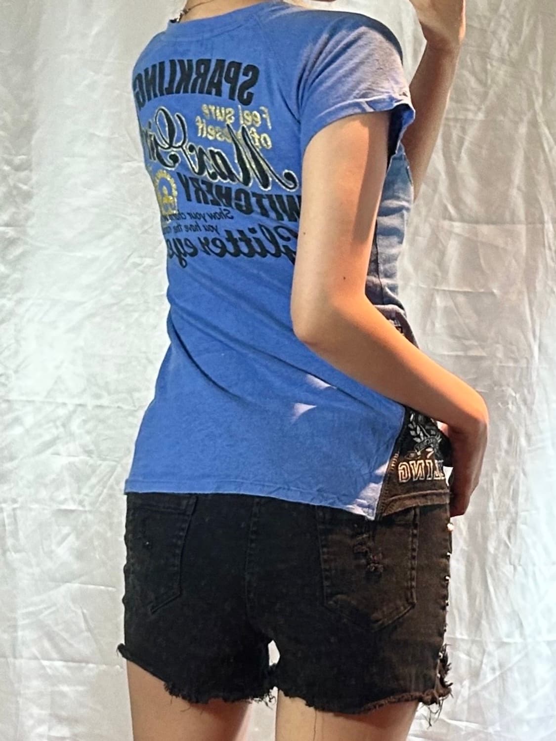 blue y2k gal t-shirt 상품이미지2