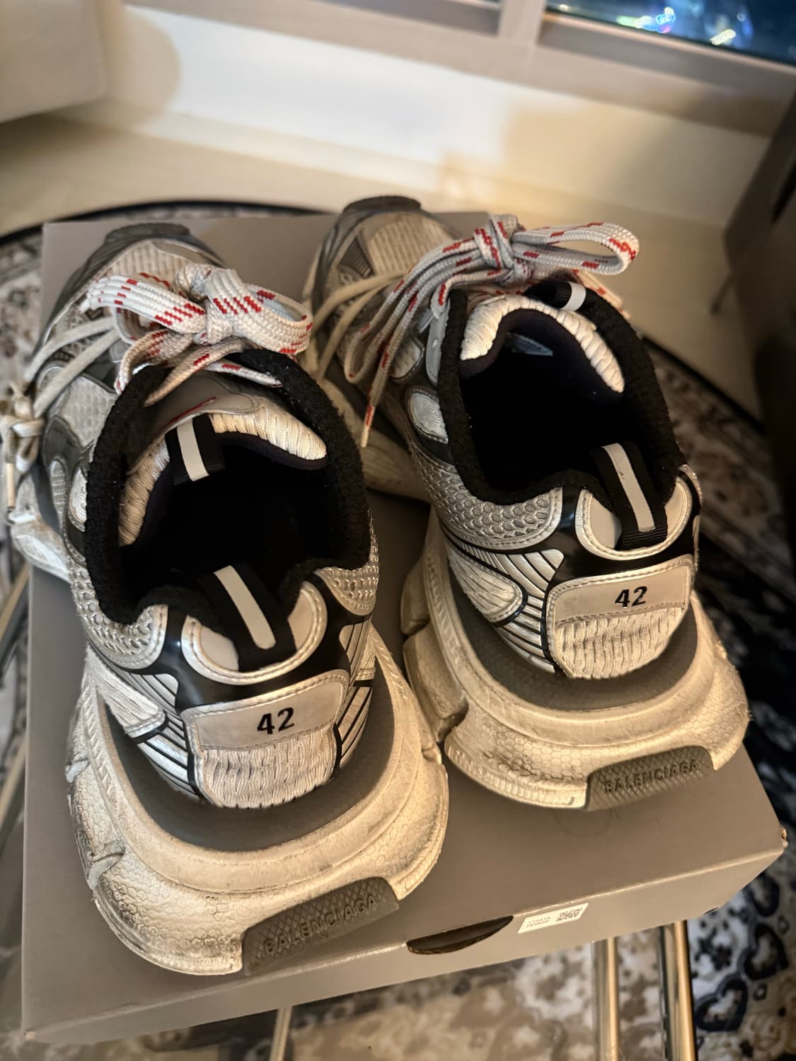 (42) 발렌시아가 3XL 스니커즈 그레이 화이트 레드 상품이미지2